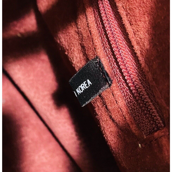 Vintage Red Eel Skin Leather Double Handle Satchel & Shoulderbag Purse Korea - Picture 12 of 12